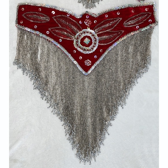 Red Silver Belly Dance Costume - Picture 4 of 10